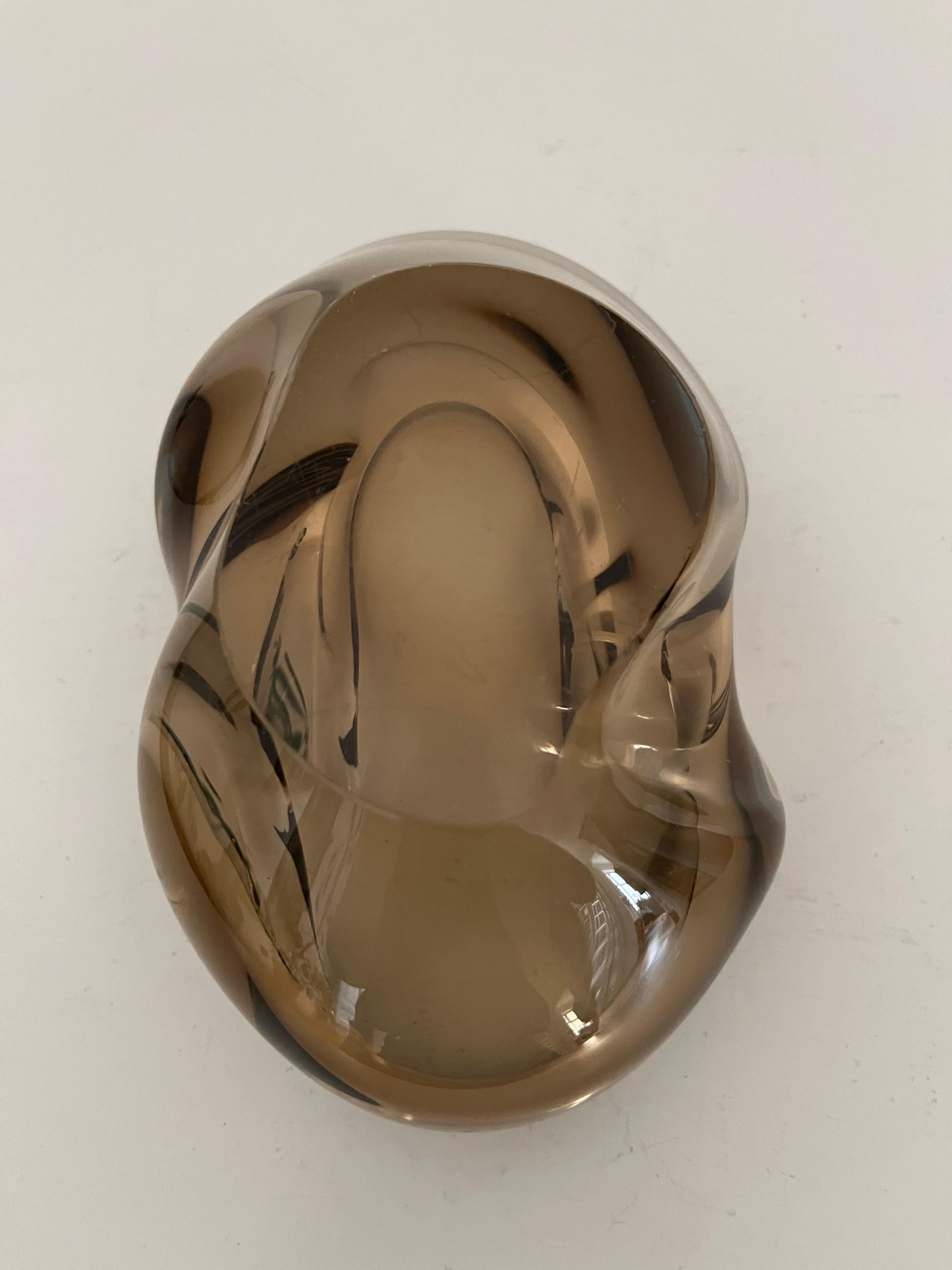 Mid-Century Modern Heavy Sculptural Glass Bowl, Finland, 1960s For Sale 5