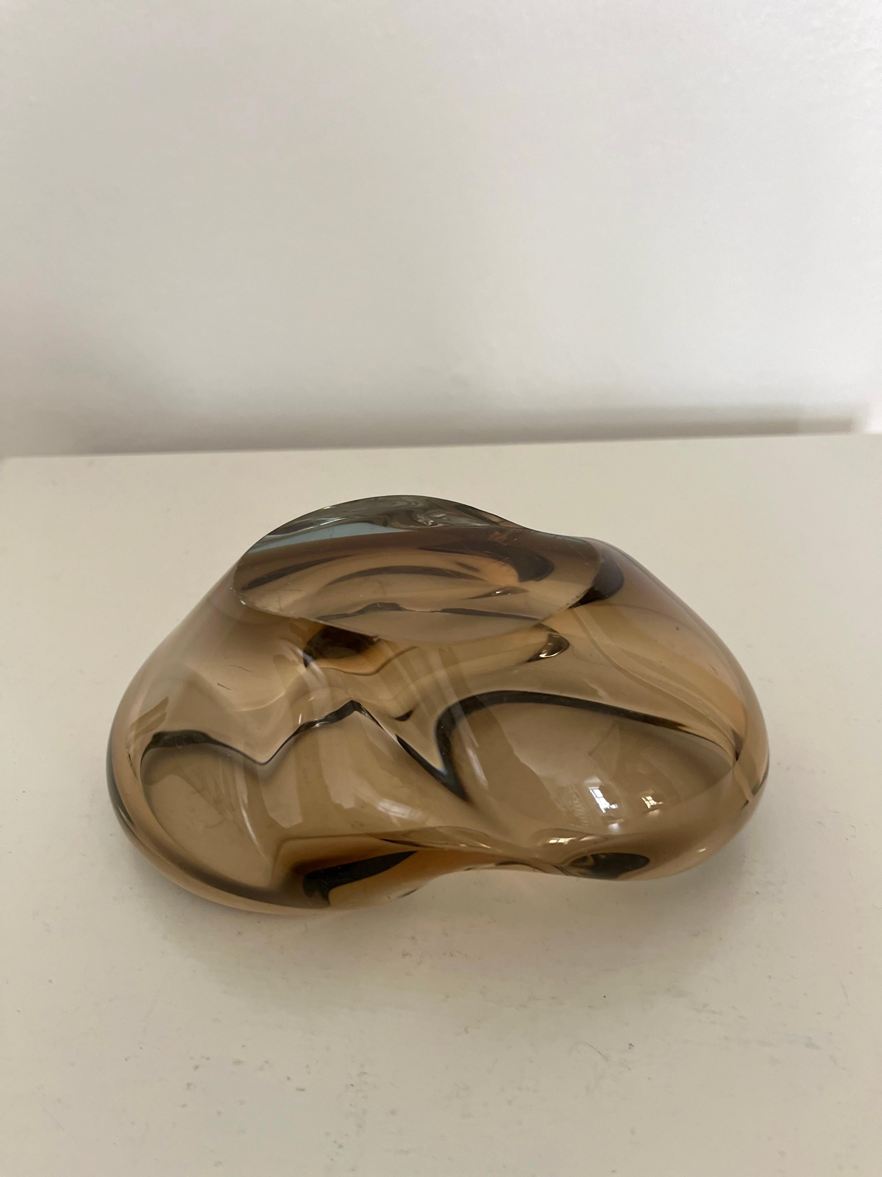 Mid-Century Modern Heavy Sculptural Glass Bowl, Finland, 1960s For Sale 7