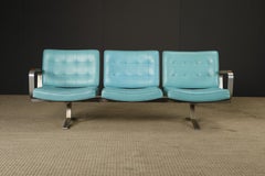Mid-Century Modern Heavy Steel Airport Tandem Sofa, circa 1950s