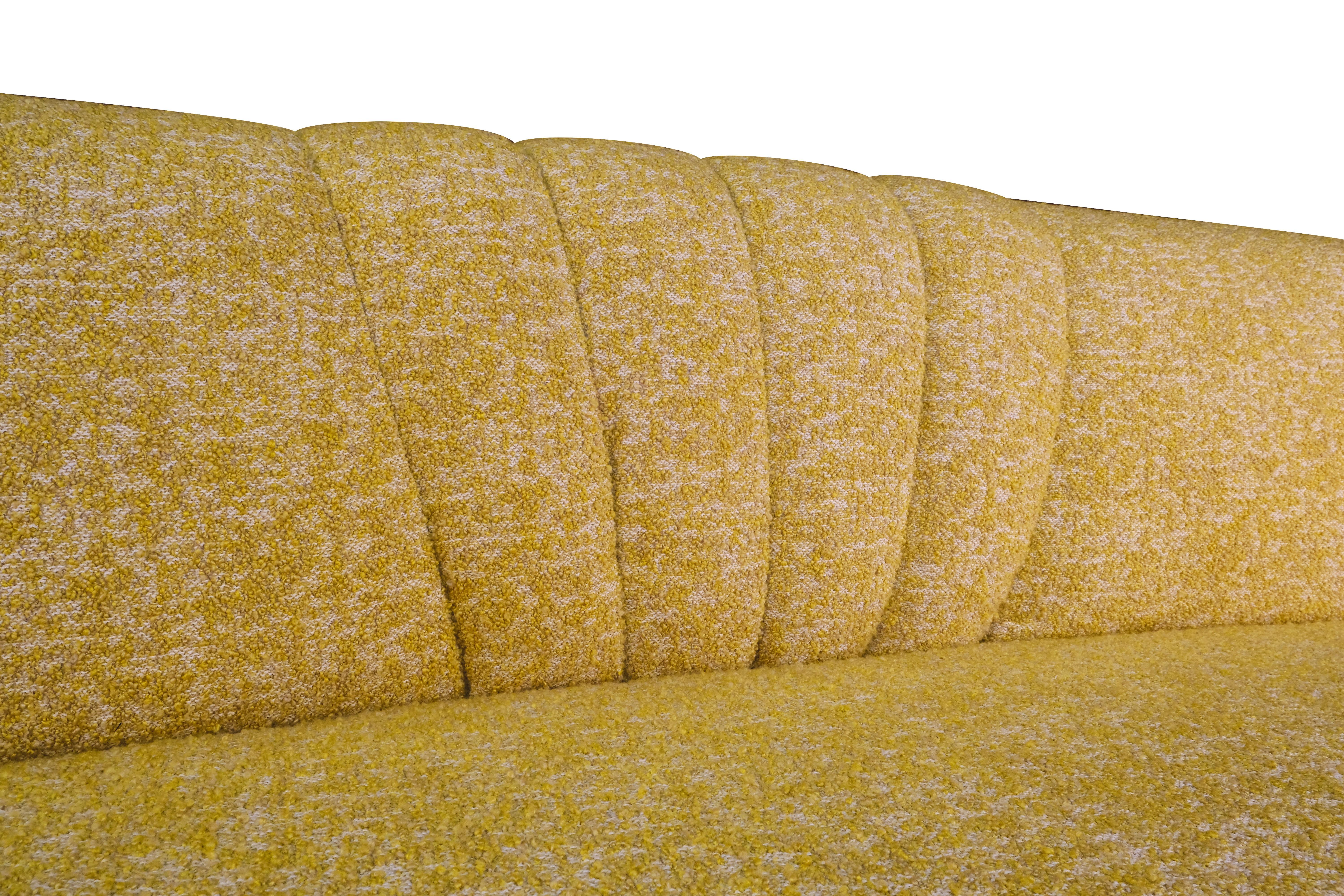 Contemporary Mid-Century Modern Hedy Sofa Brushed Brass  For Sale