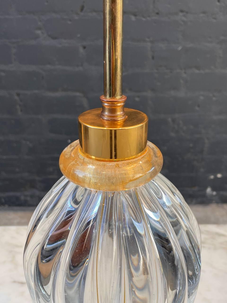 Mid-Century Modern Height Adjustable Murano Glass Table Lamp For Sale 2