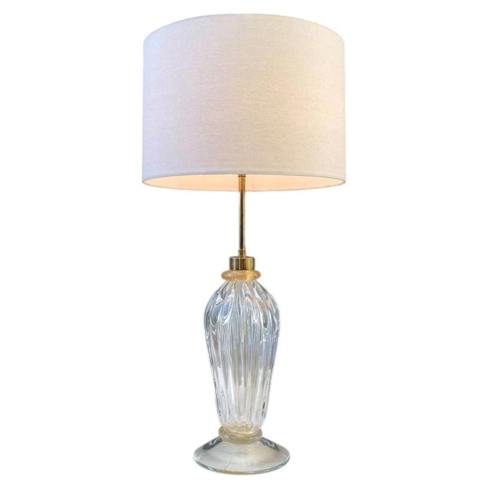 Mid-Century Modern Height Adjustable Murano Glass Table Lamp