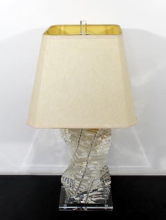 Mid-Century Modern Helix Stacked Lucite Table Lamp Original Finial