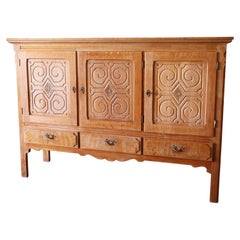 Mid Century Modern Henning Kjaernulf Style Tall Cabinet / Sideboard in White Oak