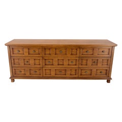 Crédence moderne du milieu du siècle dernier à 9 tiroirs pour commode longue avec poignées pyramidales MINT !