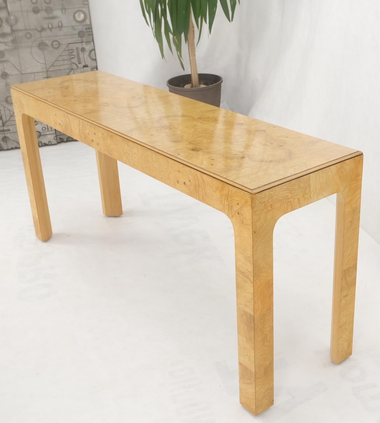 Mid-Century Modern Henredon Burl Wood Mid-Century Modern Sofa Console Table MINT 2
