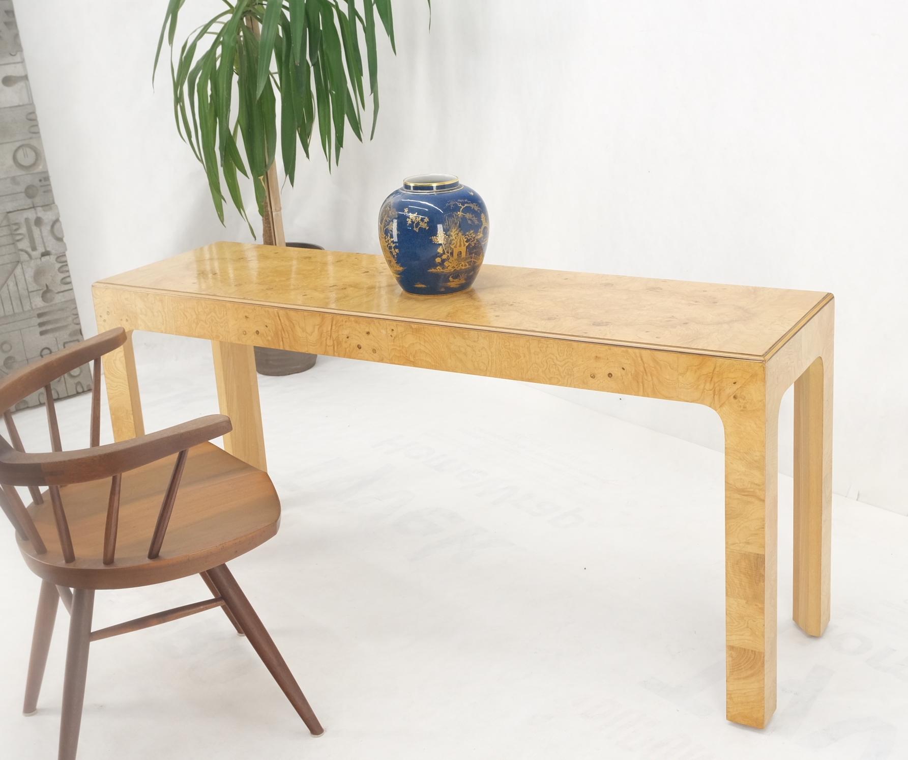 Mid-Century Modern Henredon Burl Wood Mid-Century Modern Sofa Console Table MINT 3