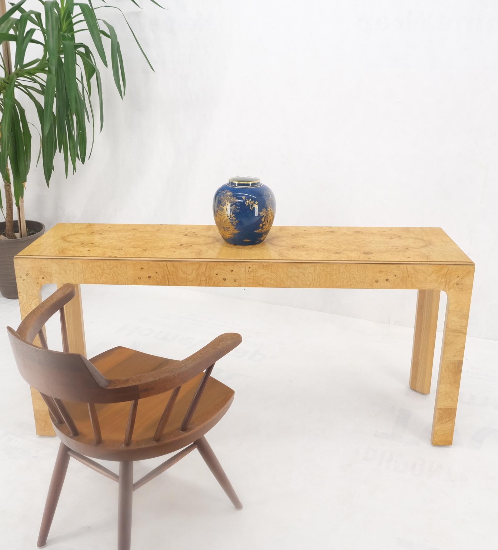 Mid-Century Modern Henredon Burl Wood Mid-Century Modern Sofa Console Table MINT 4
