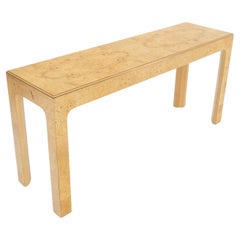 Used Mid-Century Modern Henredon Burl Wood Mid-Century Modern Sofa Console Table MINT