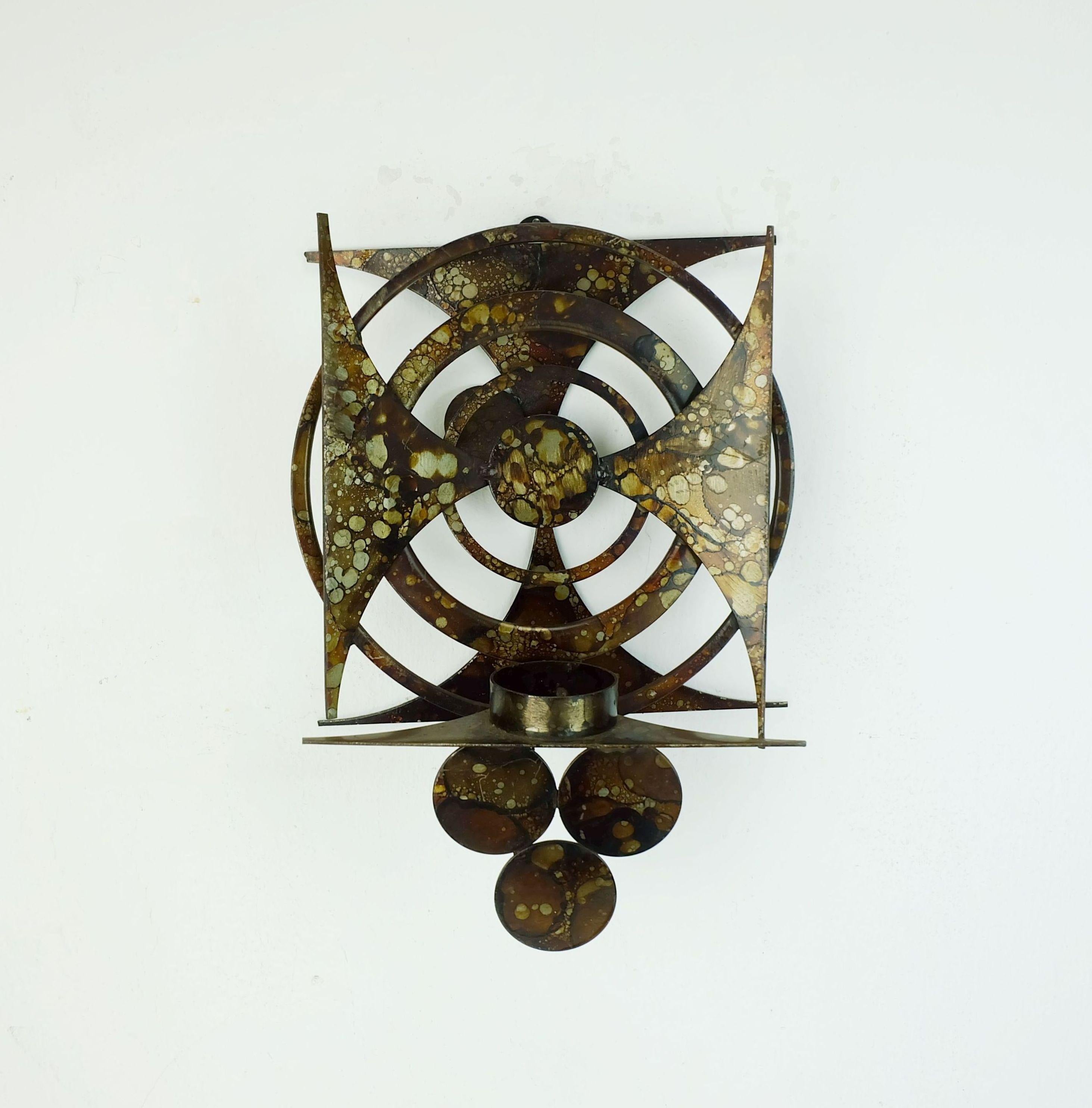 mitte jahrhundert modern henrik horst wand kerzenhalter eisen brutalist stil (Metall) im Angebot