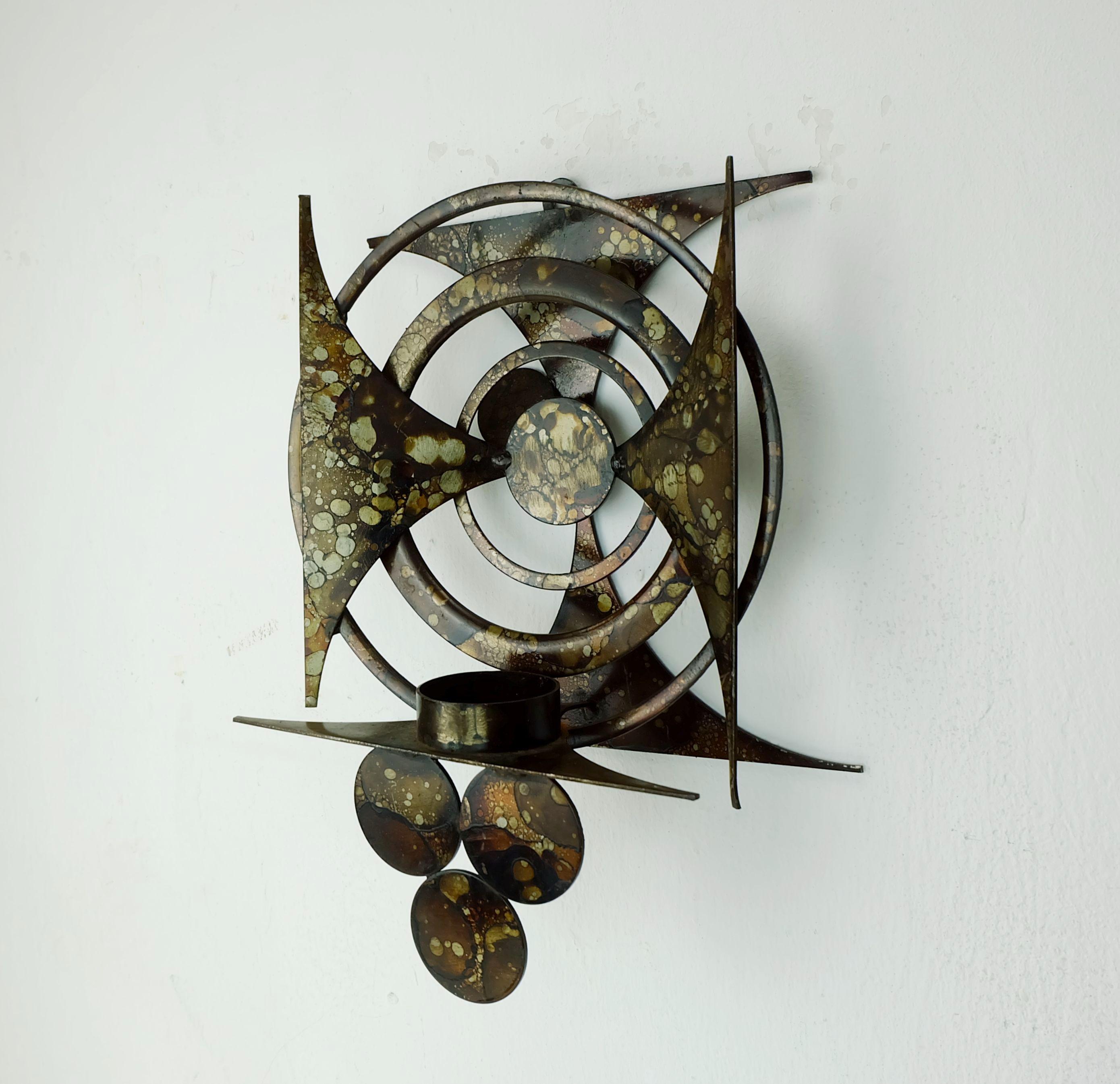 mitte jahrhundert modern henrik horst wand kerzenhalter eisen brutalist stil im Angebot 2