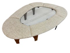 Mid-Century Modern Henry Glass Intimate Island Glass Top Coffee Table