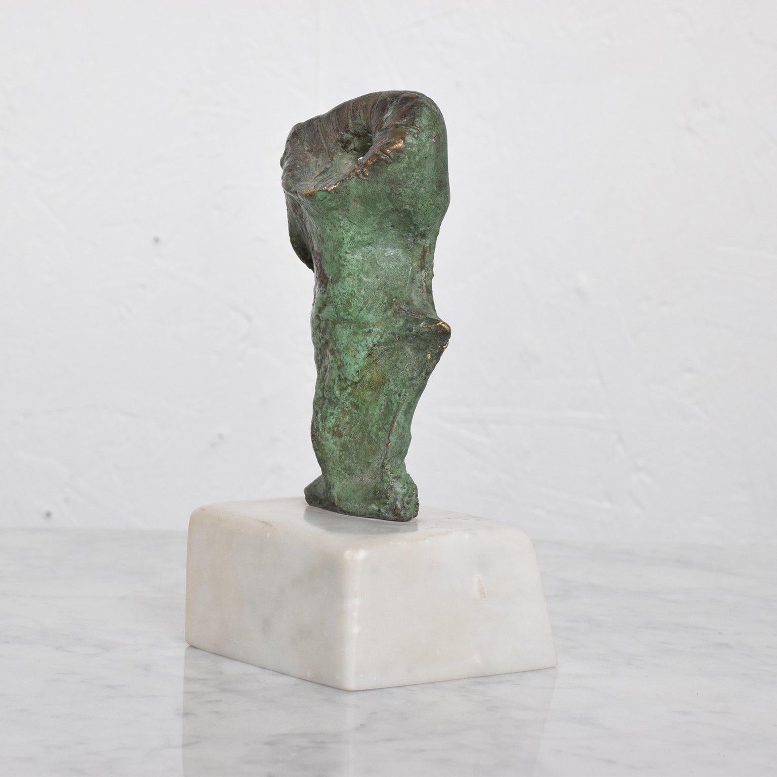 Mid-Century Modern Heriberto Juarez Abstract Bronze Sculpture with Marble Base In Good Condition In Chula Vista, CA