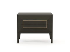 Moderner Heritage-Nachttisch aus der Mitte des Jahrhunderts aus Eiche und Messing von Stylish Club