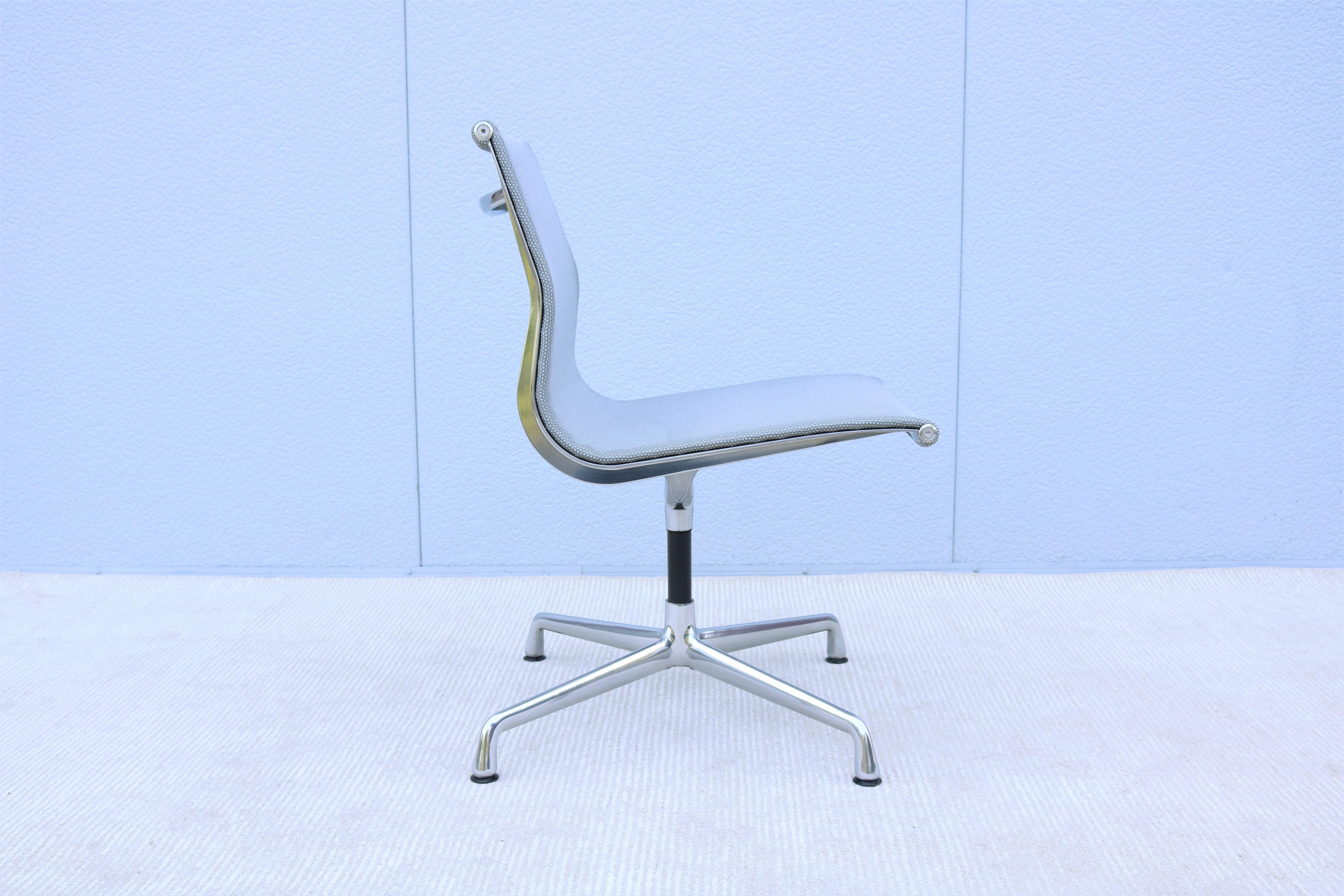 Contemporary Mid-Century Modern Herman Miller Eames Aluminum Group Mesh Armless Side Chair
