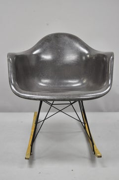 Mid-Century Modern Herman Miller Eames Black Fiberglass RAR Rocker Rocking Chair