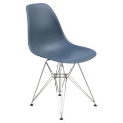 Mid-Century Modern Herman Miller Eames Molded Plastic Charcoal Side Chair, DSR