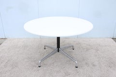 Mid-Century Modern Herman Miller Eames Round 48" White Dining, Conference Table