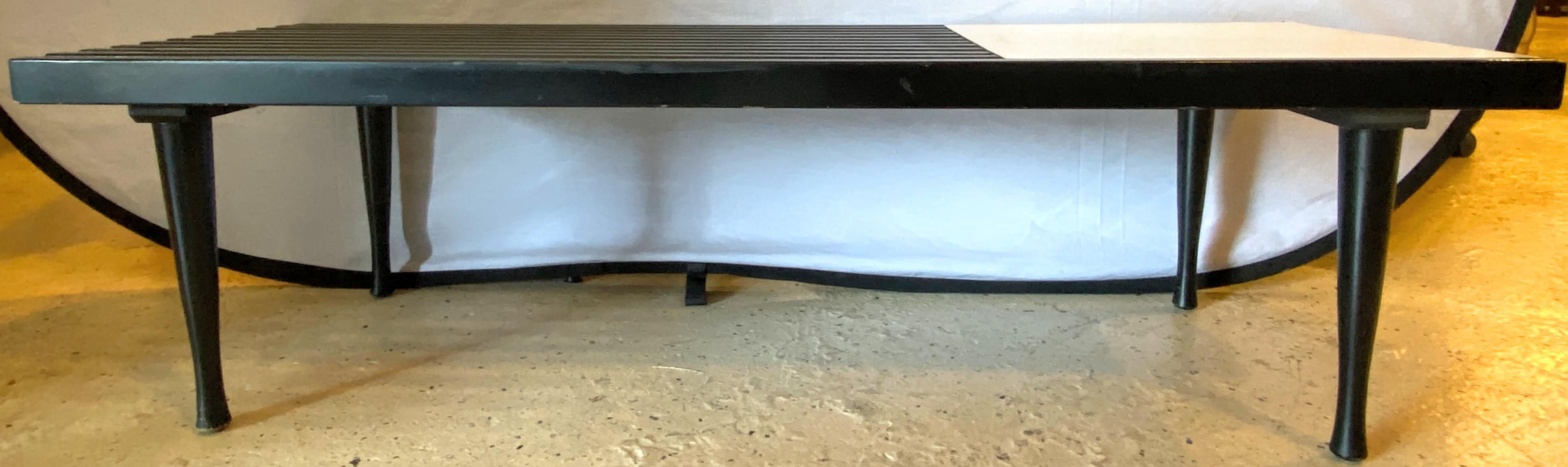 Mid-Century Modern Herman Miller George Nelson Style Coffee Cocktail Table Bench In Good Condition In Stamford, CT