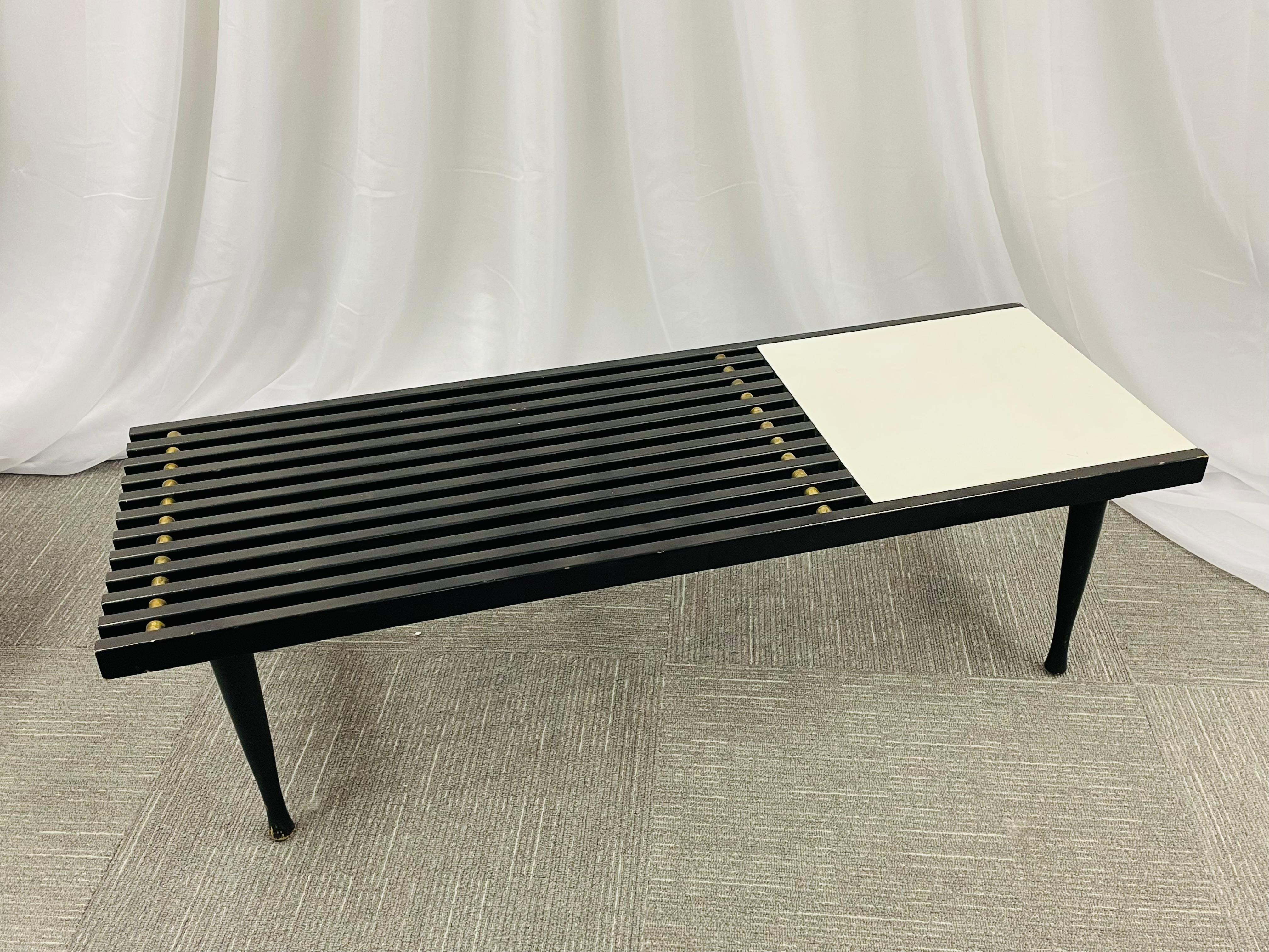 Wood Mid-Century Modern Herman Miller George Nelson Style Coffee Cocktail Table Bench For Sale