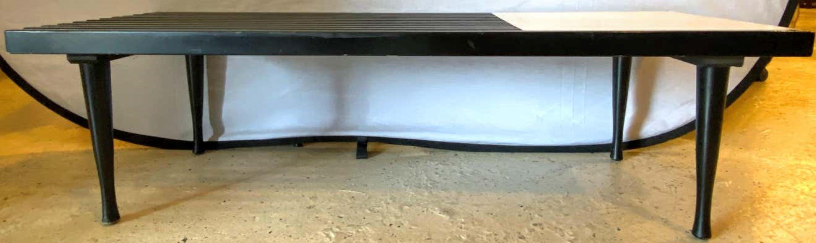 Mid-Century Modern Herman Miller George Nelson Style Coffee Cocktail Table Bench 2