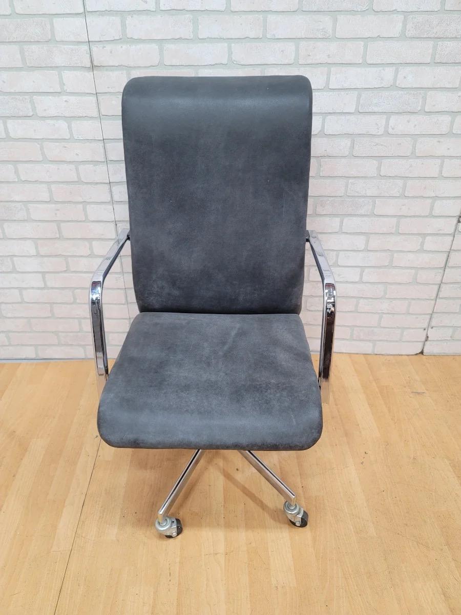 Mid-Century Modern Mid Century Modern Herman Miller High Back Swivel Office Chair Newly Upholstered For Sale