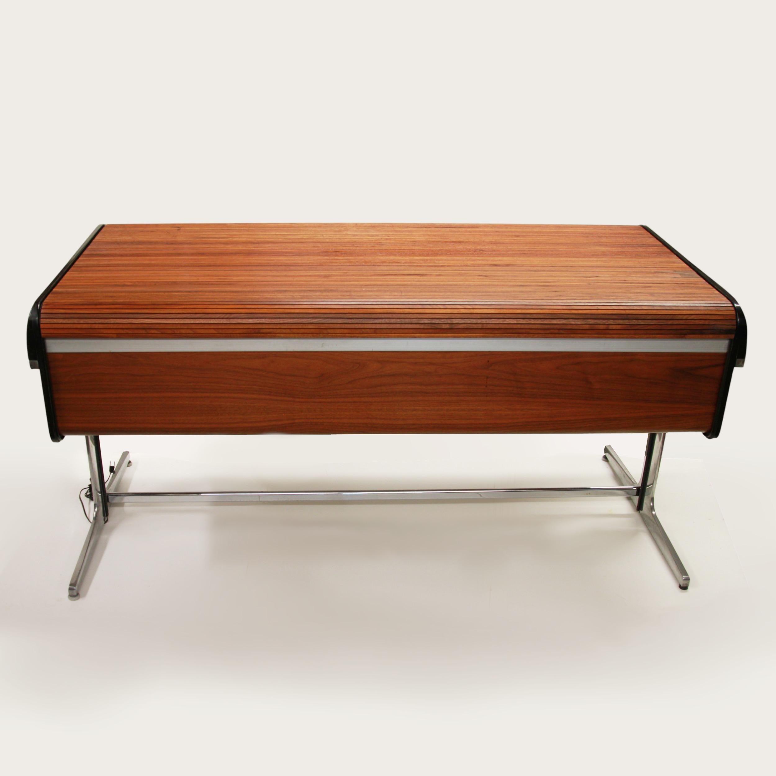 Aluminum Mid-Century Modern Herman Miller Roll Top Action Office Desk by George Nelson For Sale