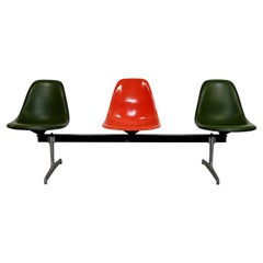 Mid-Century Modern Herman Miller Tandem Metal 3 Shell Seat Bench