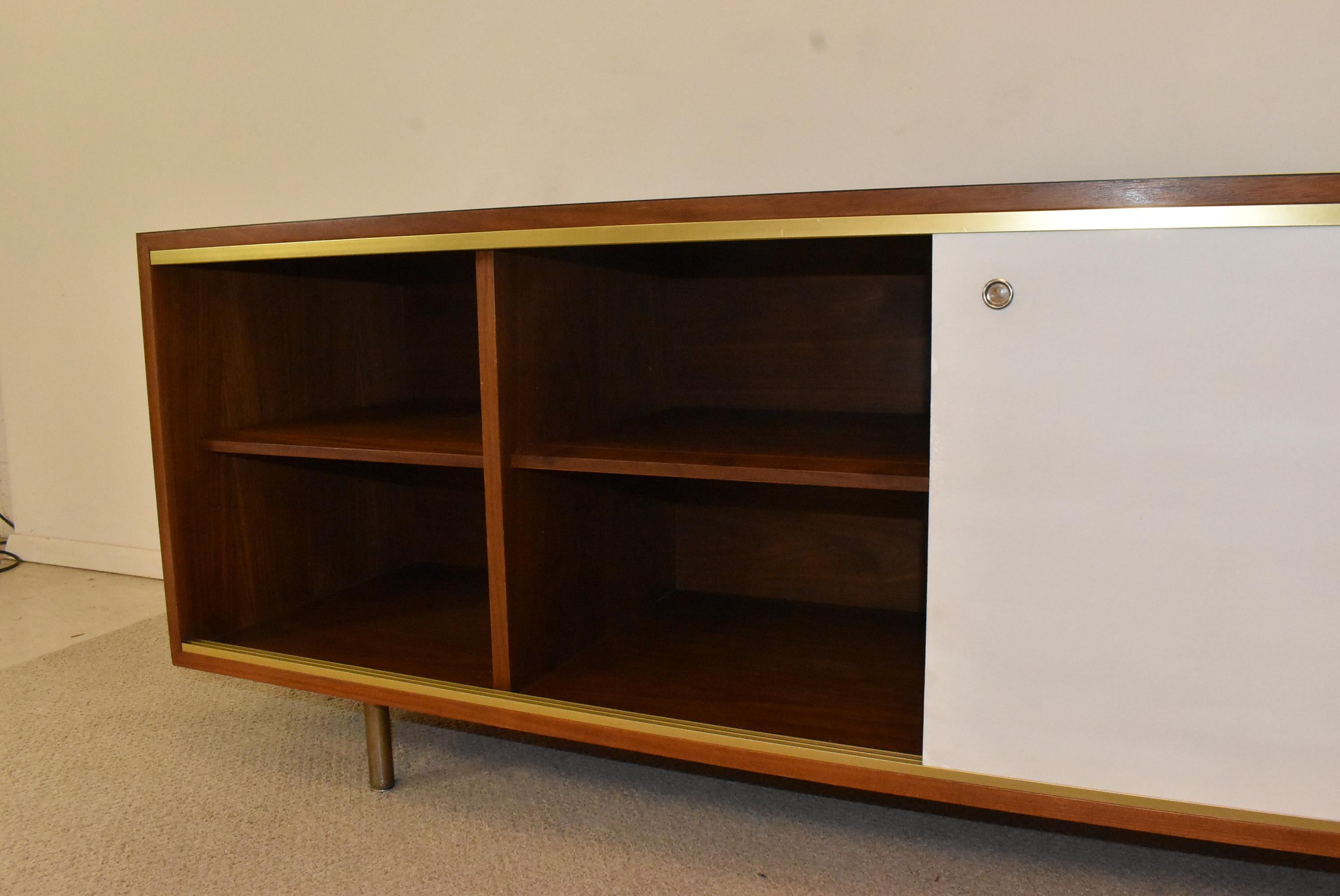 North American Mid-Century Modern Herman Miller Walnut Credenza Designed by George Nelson