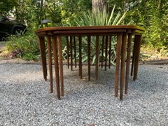 Mid-Century Modern Hexagonal Coffee Table + Six Nesting Tables