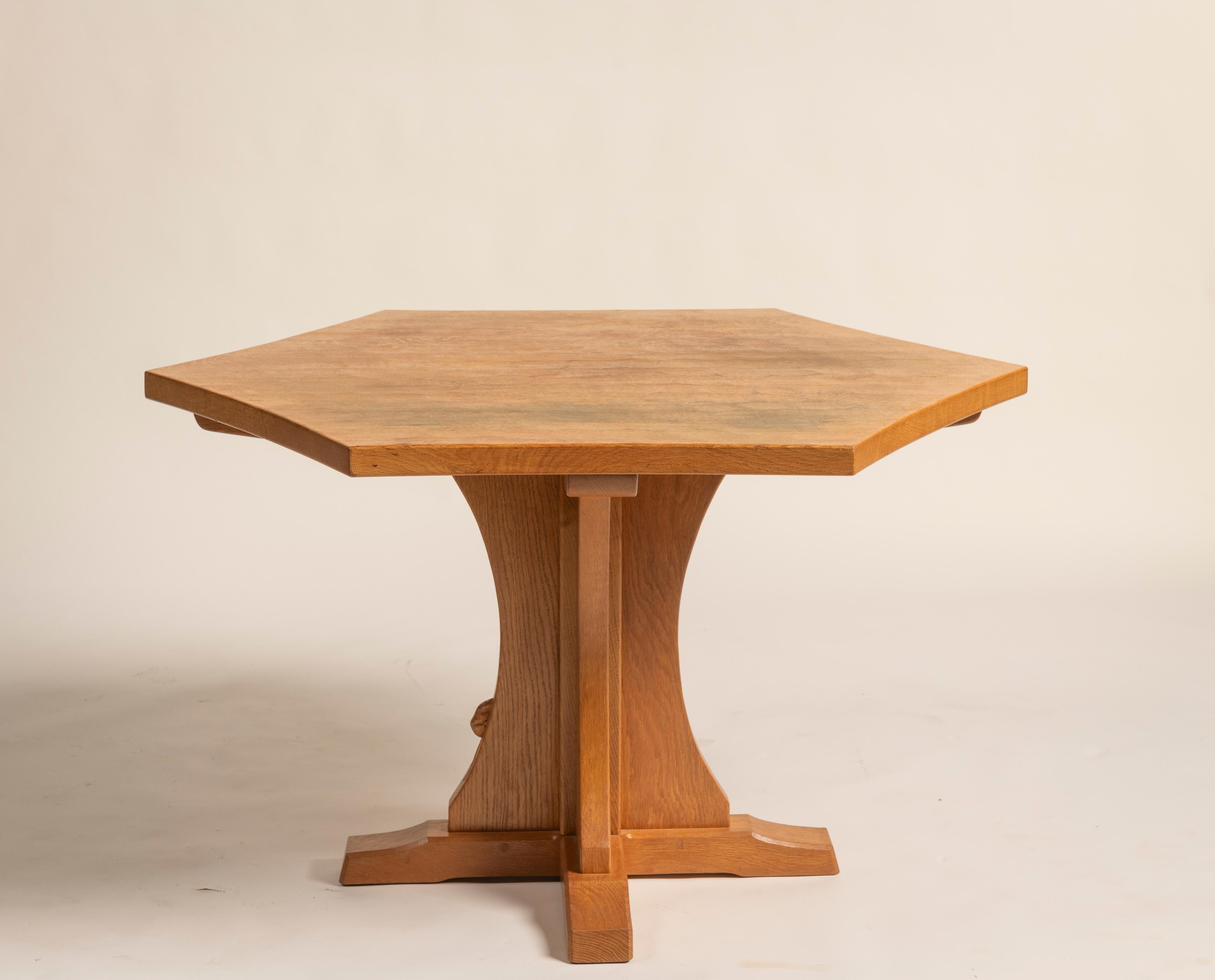 This rare Mid-Century Modern hexagonal card table, designed by Robert 