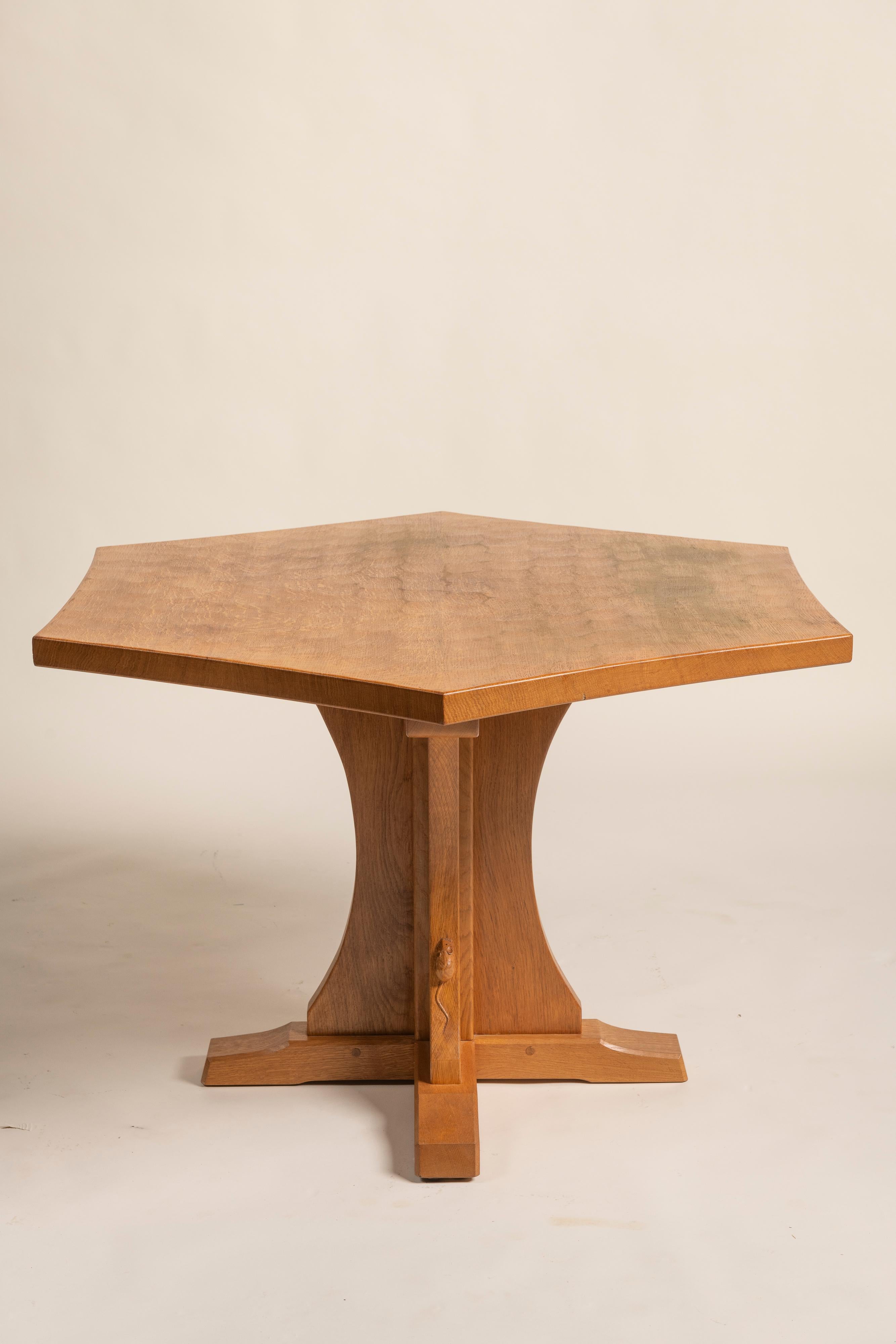 Mid Century Modern Hexagonal Table in Oak by Robert 