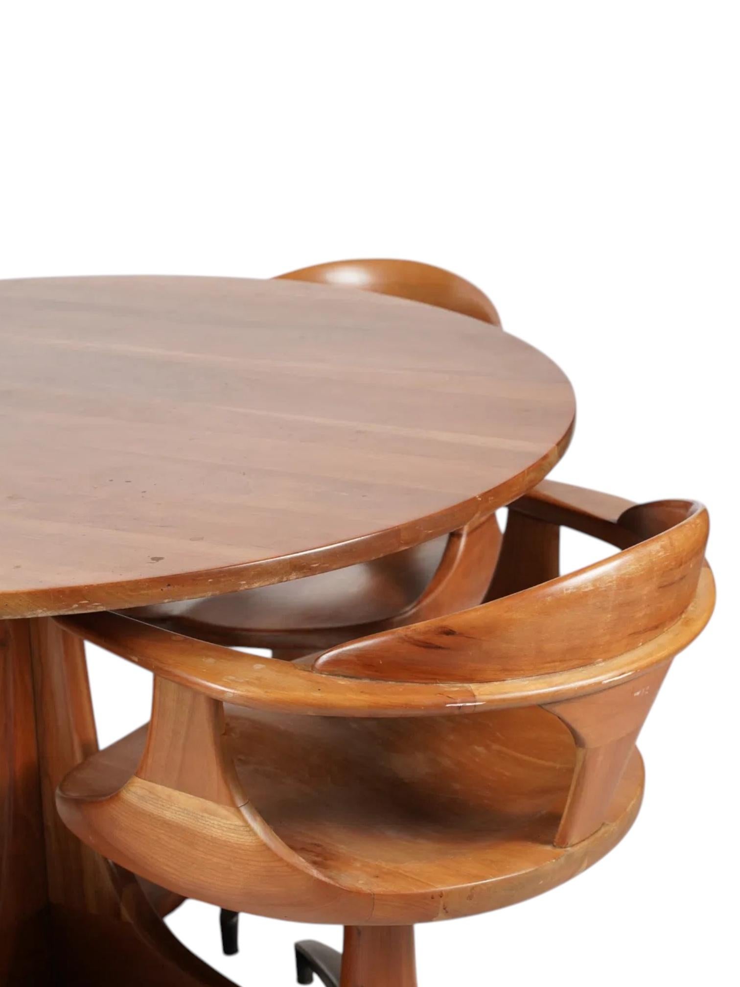 Mid Century Modern Heywood-Wakefield 1960’s Dining Set With 4 Swivel Chairs 1