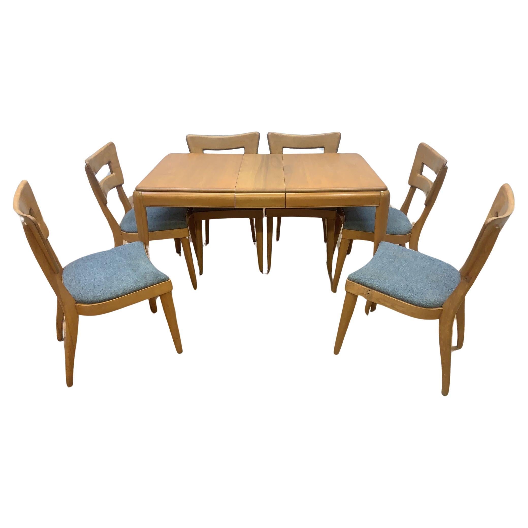 Mid Century Modern Heywood Wakefield 8 Piece Dining Set For Sale