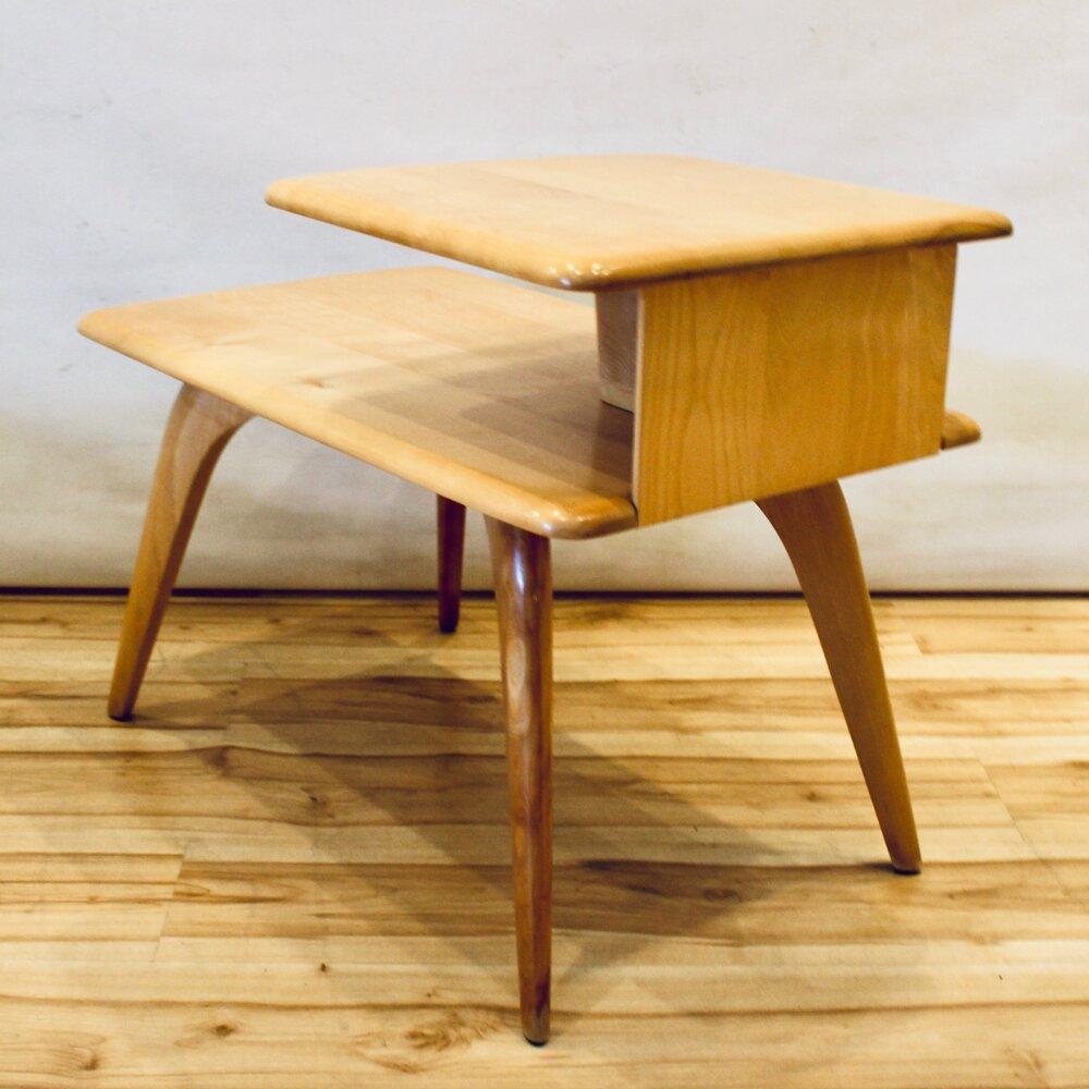 Mid-Century Modern Heywood-Wakefield Birch Maple Step Table 2