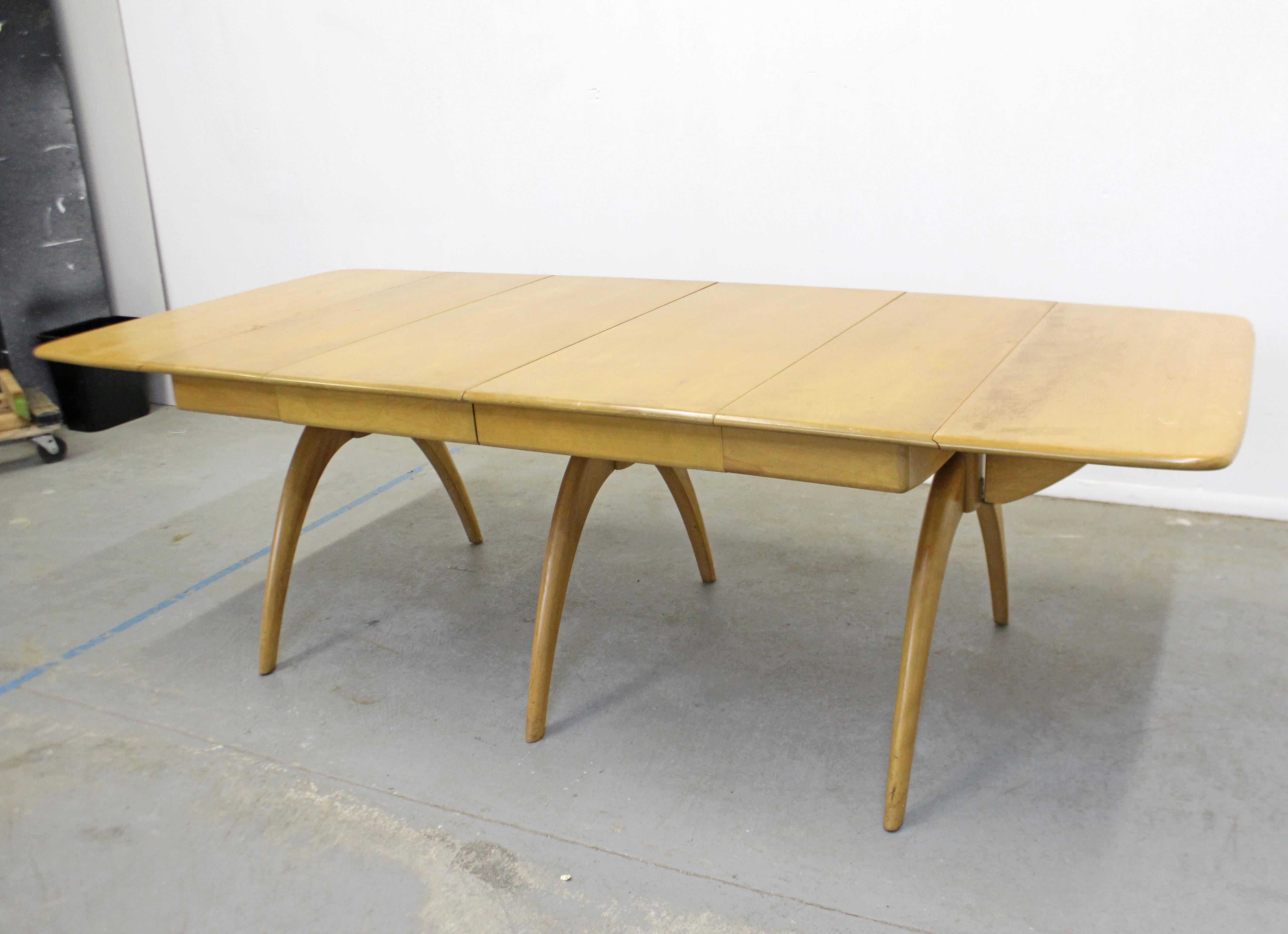 American Mid-Century Modern Heywood Wakefield Butterfly Extendable Drop-Leaf Dining Table
