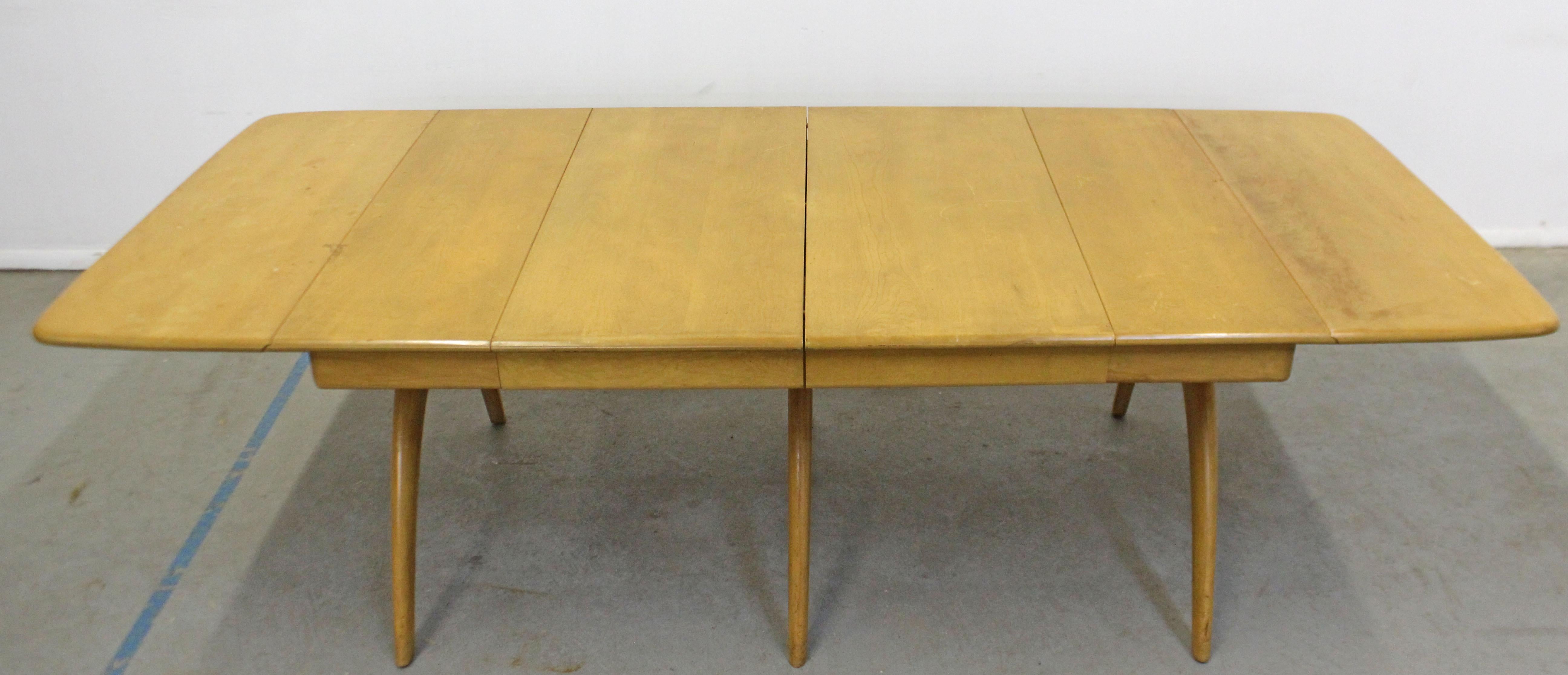 Mid-Century Modern Heywood Wakefield Butterfly Extendable Drop-Leaf Dining Table In Fair Condition In Wilmington, DE