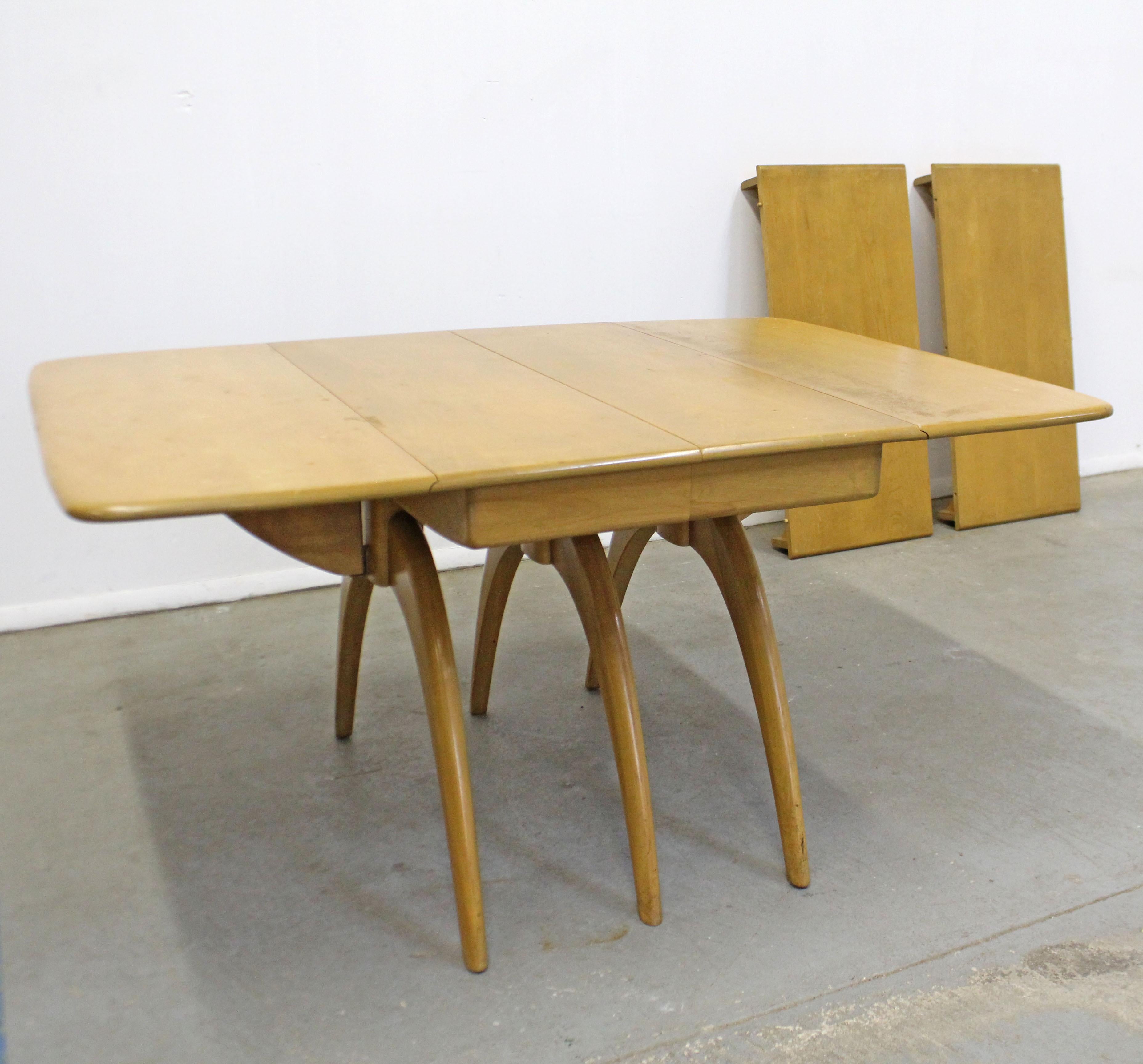 Mid-20th Century Mid-Century Modern Heywood Wakefield Butterfly Extendable Drop-Leaf Dining Table