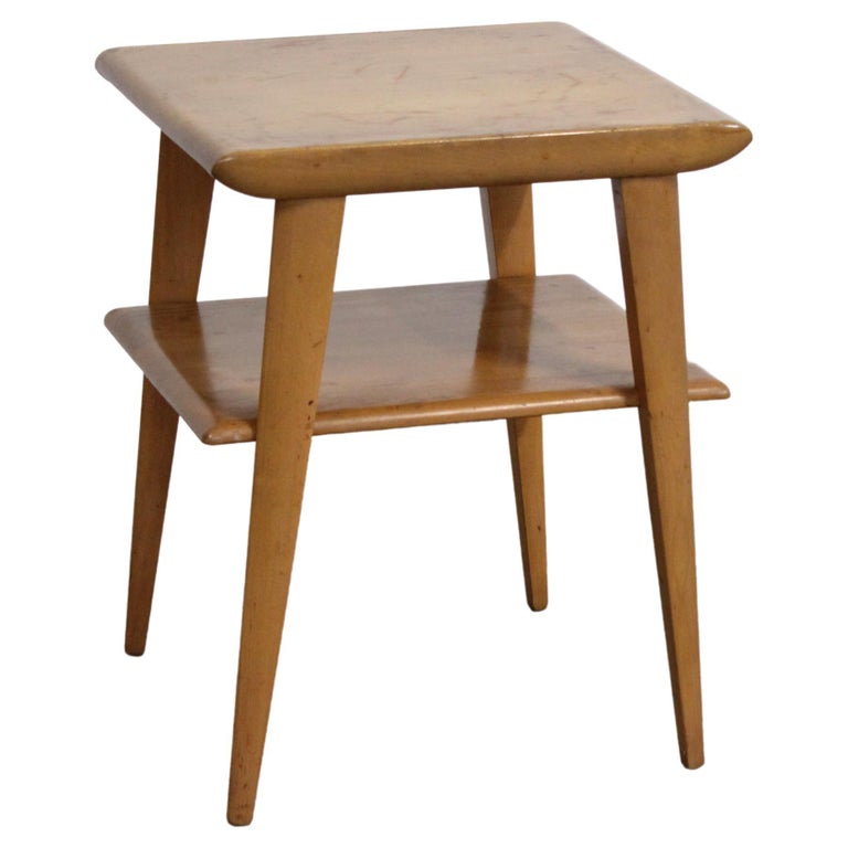 Mid-Century Modern Heywood Wakefield Champagne 2-Tier End Table For Sale