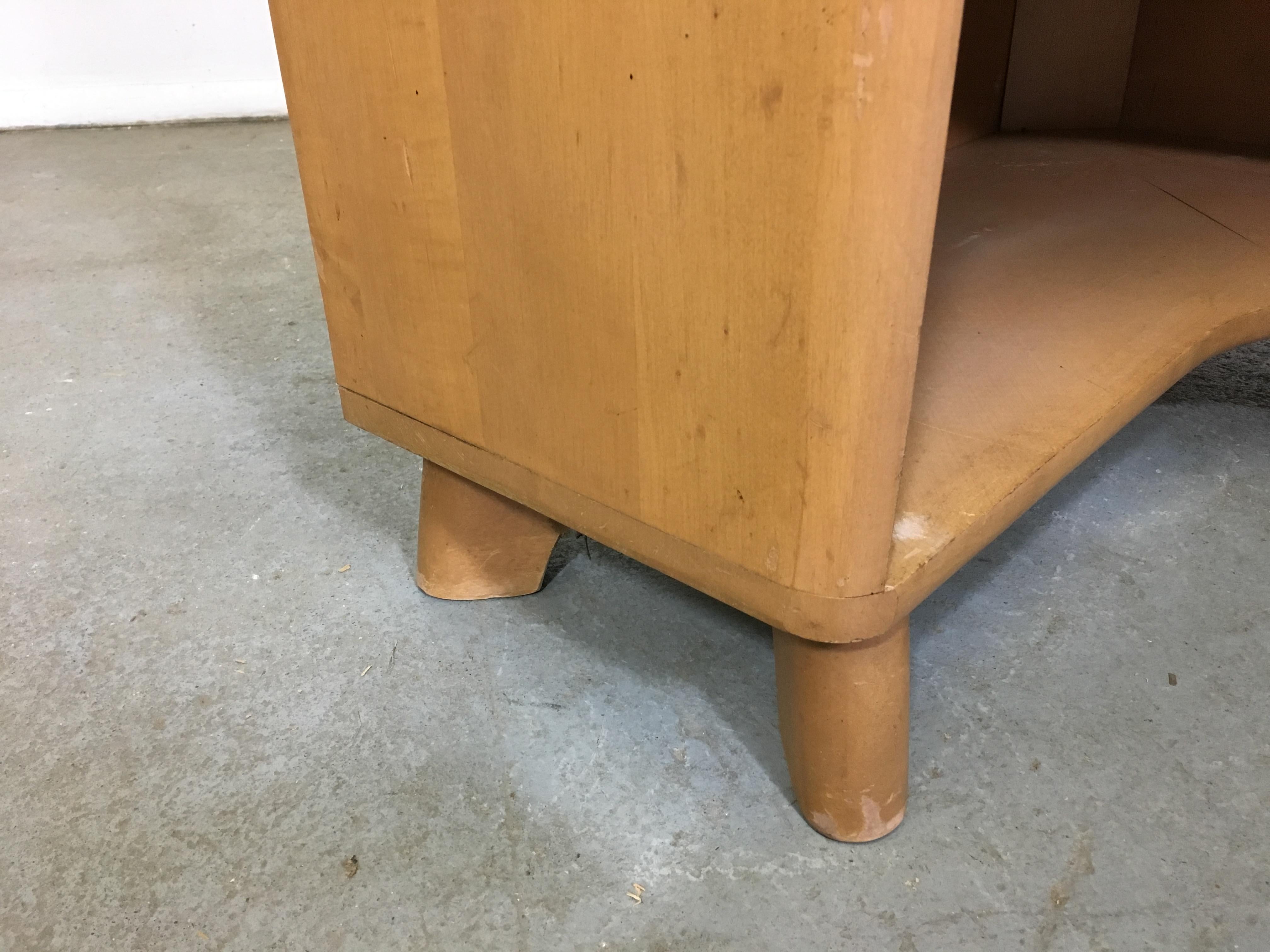 Mid-Century Modern Heywood Wakefield Champagne Corner Bookcase 1