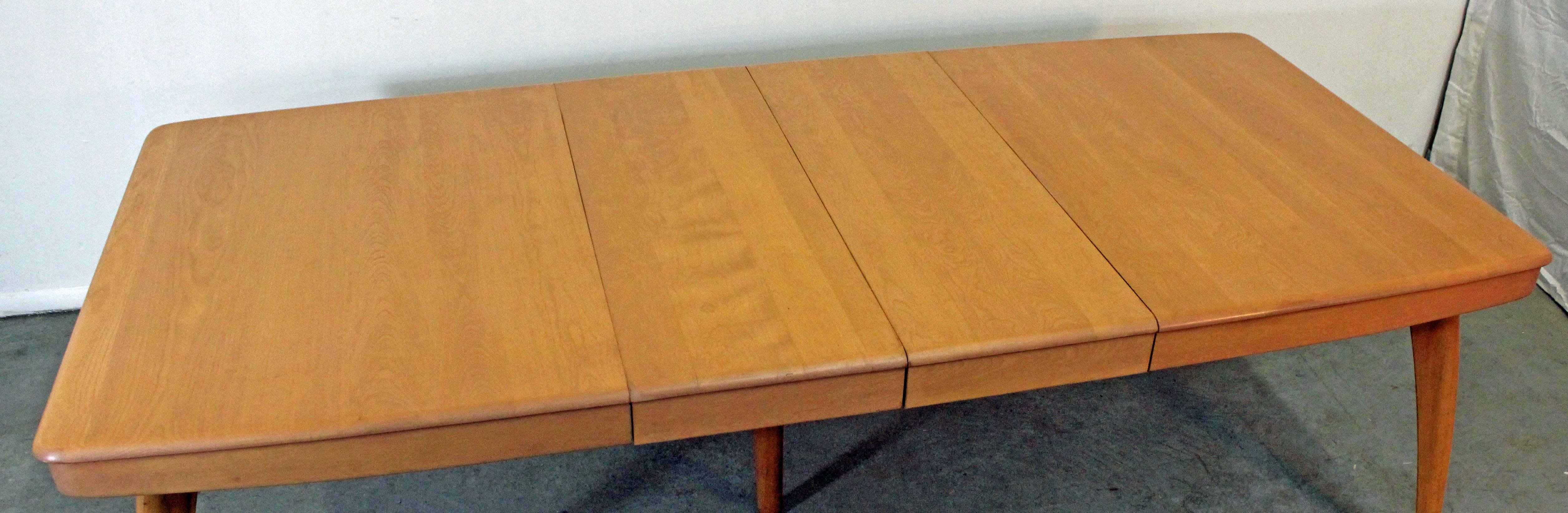 Birch Mid-Century Modern Heywood-Wakefield Champagne Extendable Dining Table