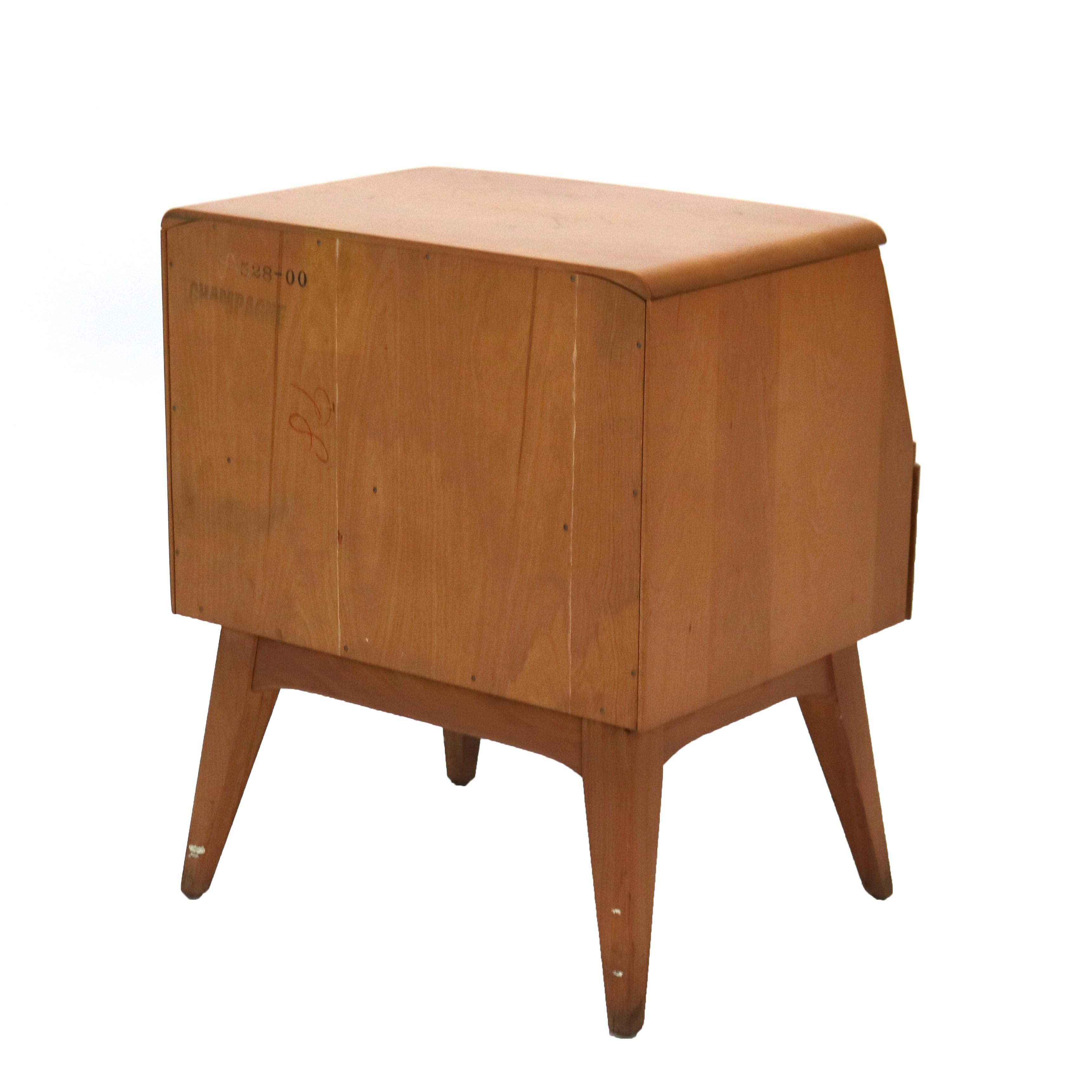 Mid Century Modern Heywood Wakefield Champagne Maple Side Stand C1950 1