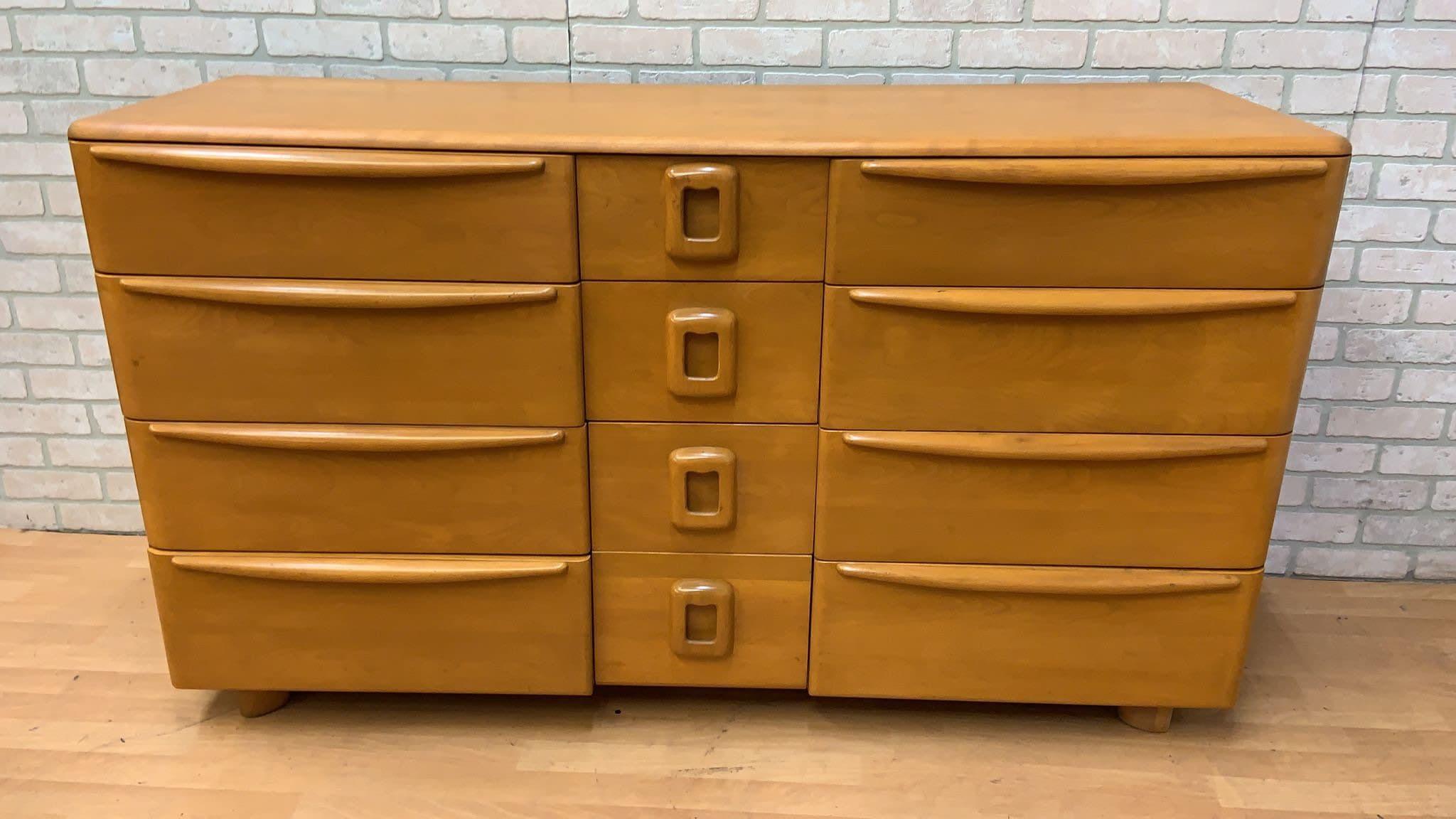 Mid-Century Modern Heywood Wakefield Champagne Twelve Drawer Dresser Chest 4