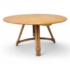 Mid Century Modern Heywood Wakefield Coastal Swivel Bamboo Coffee Table