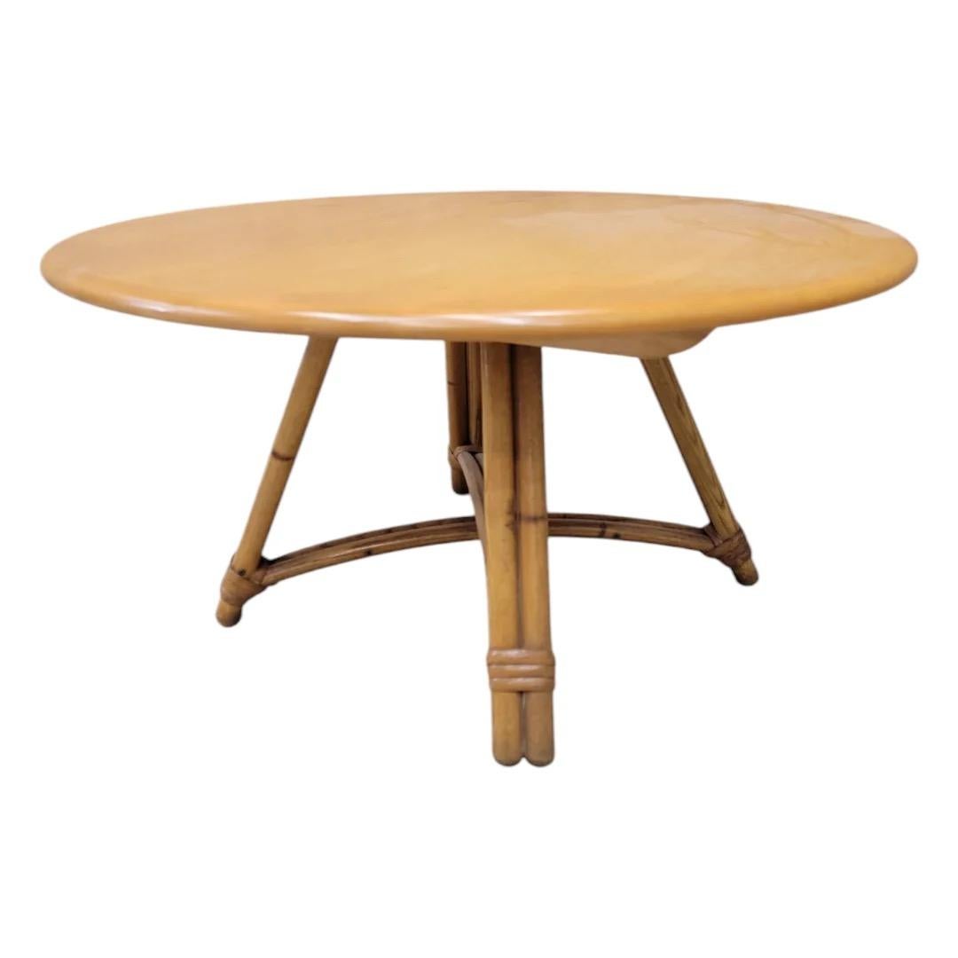 Heywood Wakefield table basse en bambou pivotante de style moderne du milieu du siècle dernier Bon état - En vente à Chicago, IL