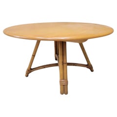 Moderner Heywood Wakefield Coastal Swivel Bambus-Couchtisch aus der Mitte des Jahrhunderts