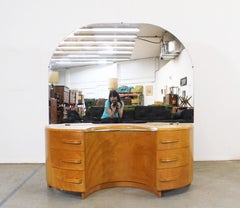 Mid-Century Modern Heywood Wakefield Crescendo Champagne Vanity with Mirror
