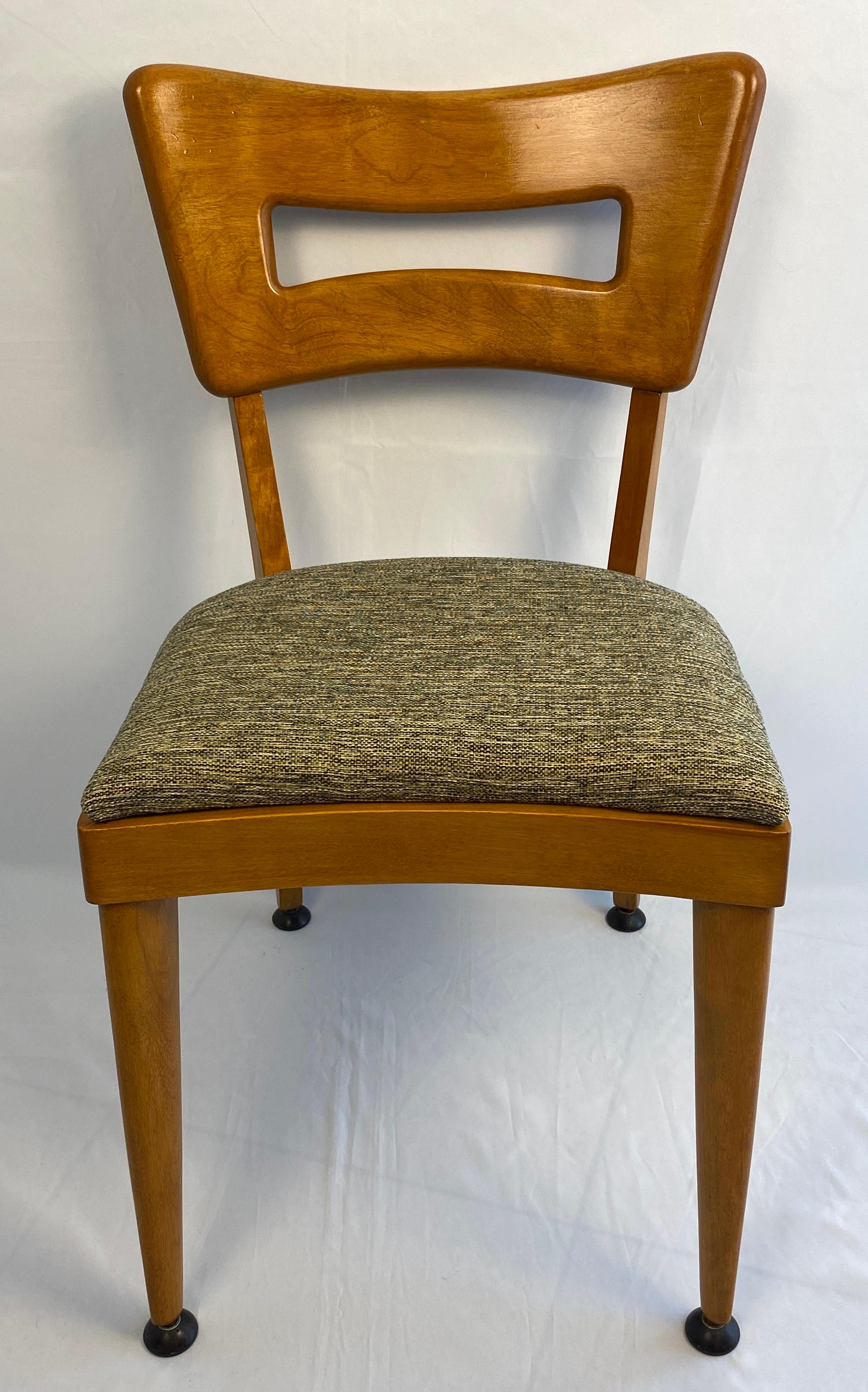 Hand-Crafted Mid Century Modern Heywood Wakefield Dining Chairs Refinished & Reupholstered