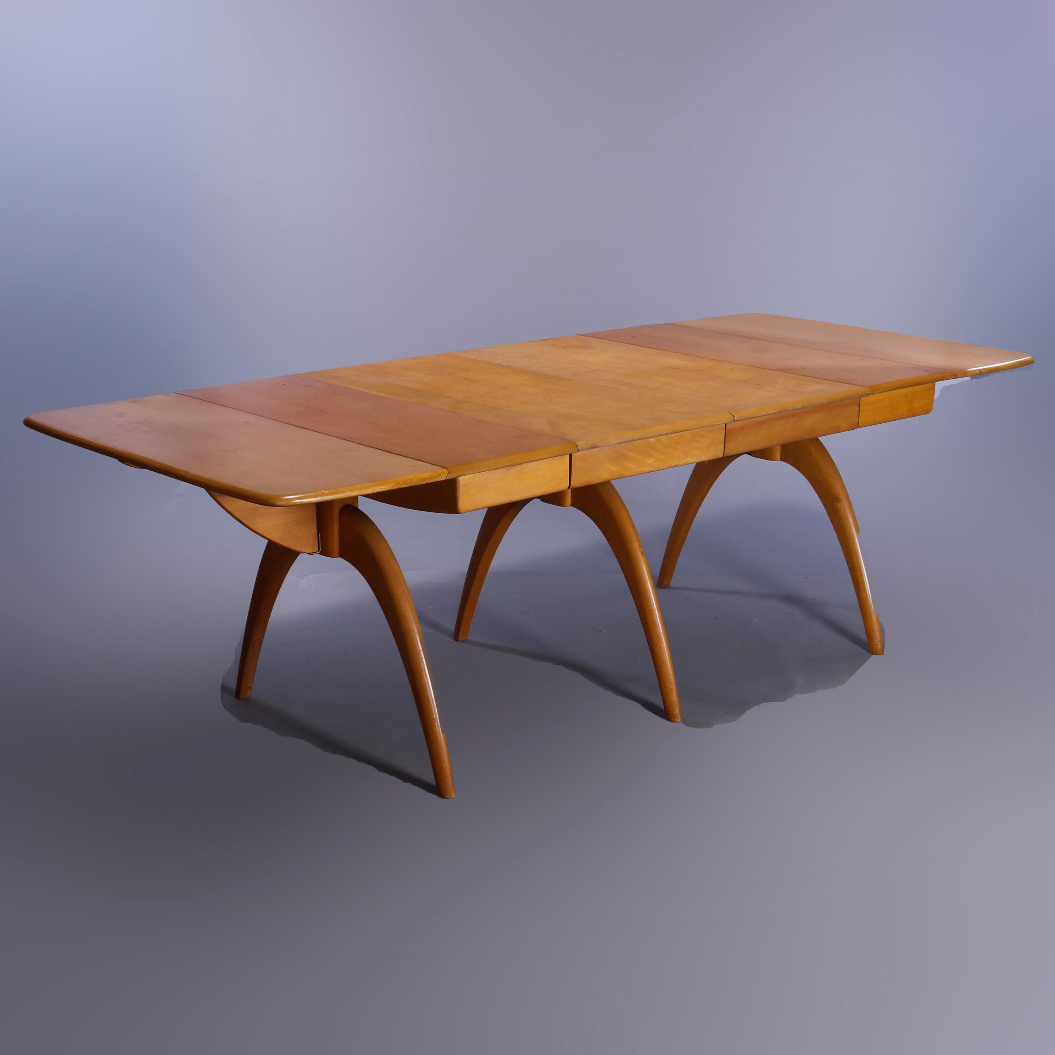 American Mid-Century Modern Heywood Wakefield Dog Bone Extension Dining Table, Champagne