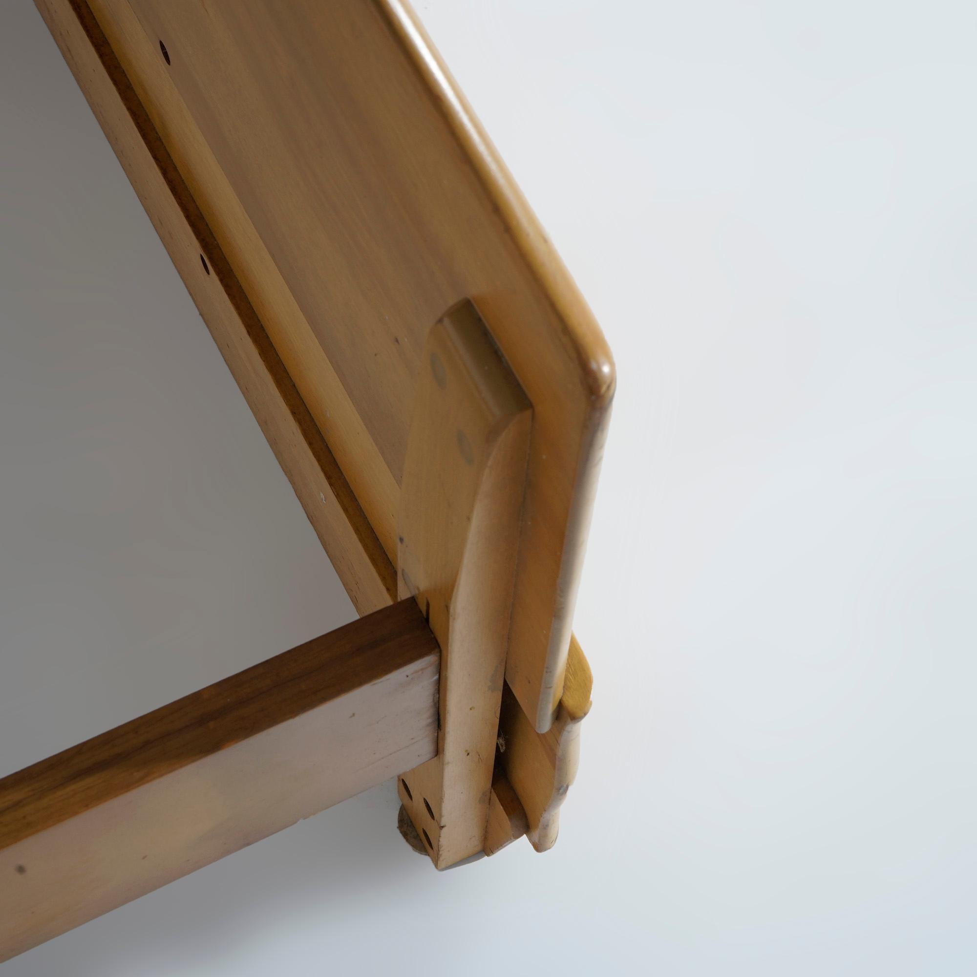 Mid-Century Modern Heywood Wakefield Double Bed Frame, Wheat Finish, Circa 1950 5